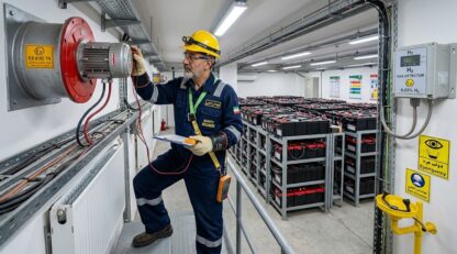 الزامات ایمنی و طراحی تهویه اتاق باتری (Battery Room)؛ محاسبات نرخ تهویه، سیستم‌های ضد انفجار EX و استانداردهای IEEE و NFPA در برق صنعتی