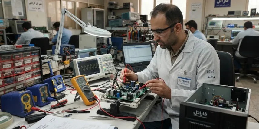 نحوه تعمیر و عیب‌یابی بردهای قدرت سری SDC فاراتل؛ راهنمای گام‌به‌گام سوئیچینگ، اینورتر و شارژر